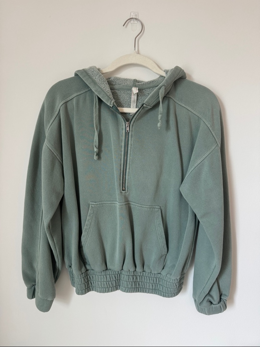 FP Movement Sage Green Half-Zip Hooded Sweatshirt